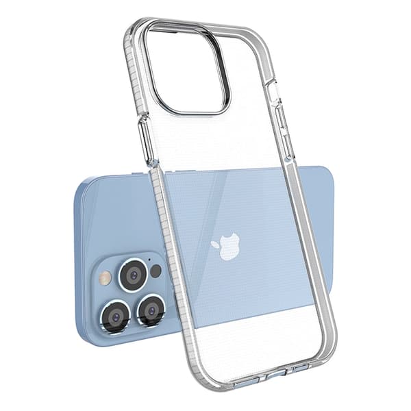 Spring Cover iPhone 14 Pro Max Silikone Cover med Ramme Lyseblå