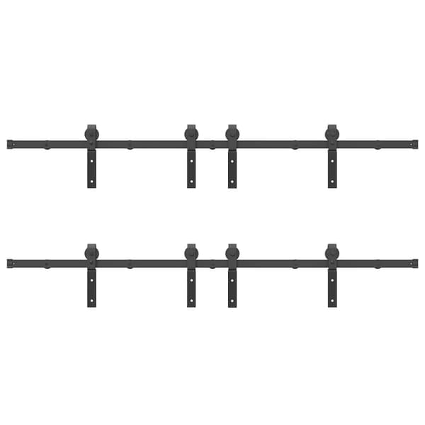 vidaXL Skjutdörrsinstallationssystem, 366 cm, Stål, Svart
