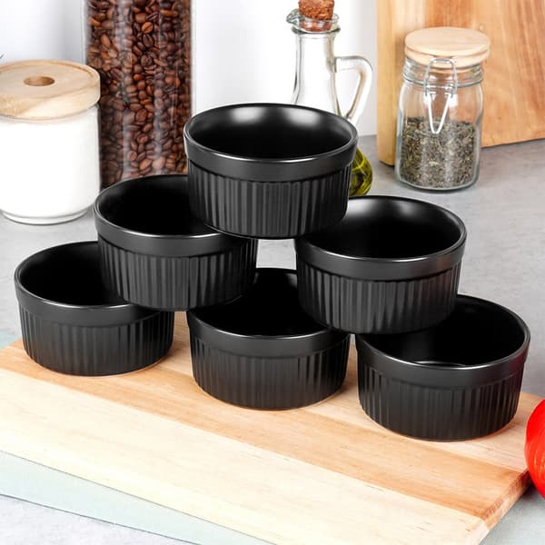Bageskåle keramiske sorte 260 ml 12 stk.