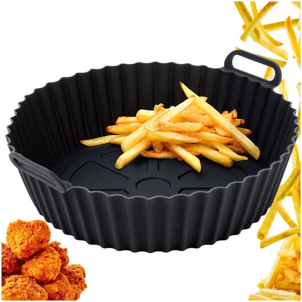 Silikoneindsats til airfryer oliefri sort 20,5 cm