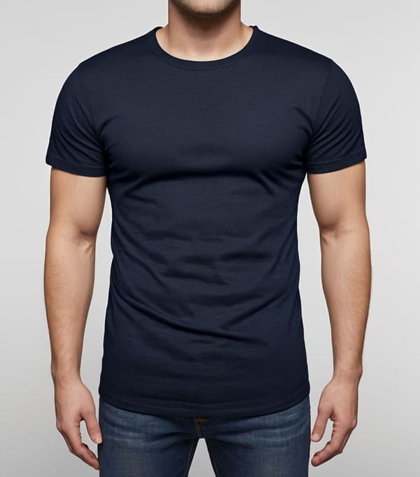 Herre bomulds-T-shirt med tryk, sort Recea M