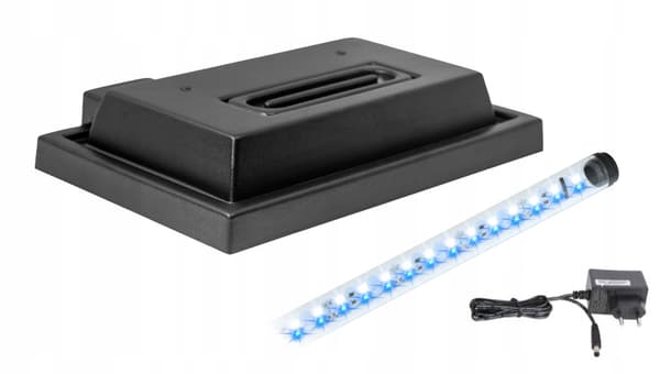 Akvarieovertræk 40x25 sort + LED-belysning B-N Dag Nat