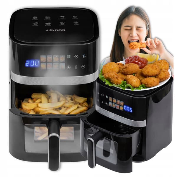 Airfryer 6L/1600W Touchpanel 8 Programmer