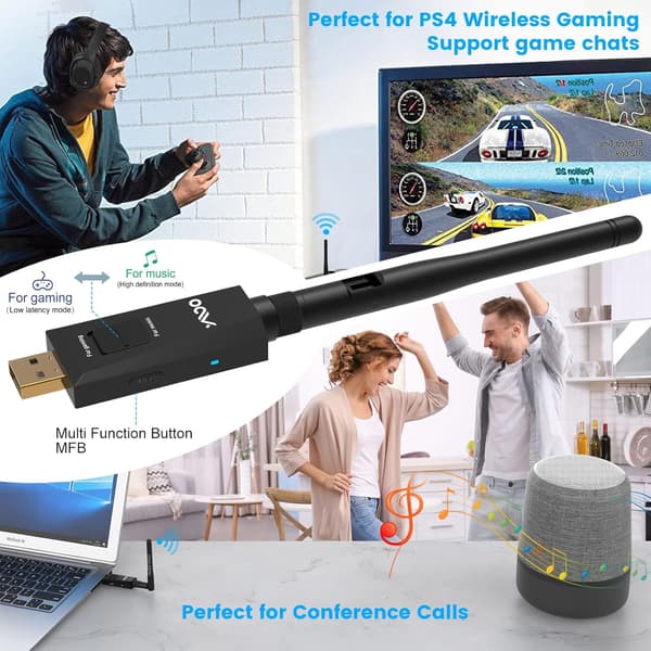 LJUDADAPTER BLUETOOTH 5.3 SVART USB B10PRO-SÄNDARE 20m