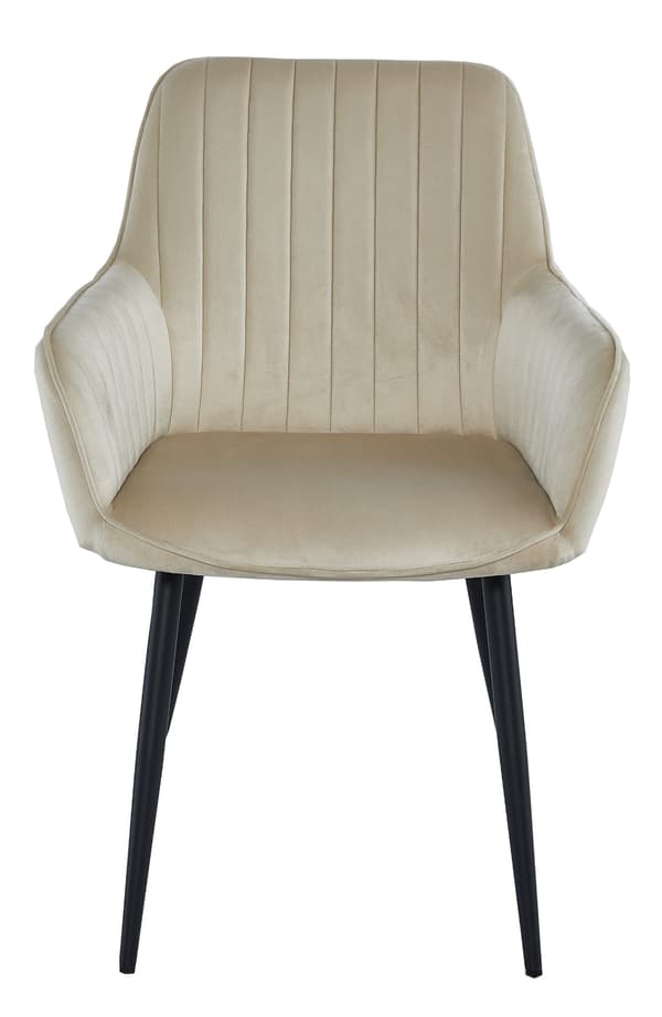SOLDEN stol - beige velour / sorte ben x 2