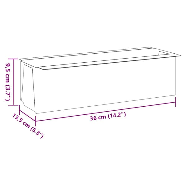 vidaXL Pallplanter, 12 st, grå, 36x13,5x9,5 cm, PP