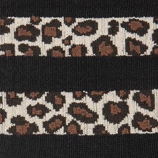 Damesokker med moderigtige leopardmønstrede striber sorte Panther Stripe Marilyn 36/40