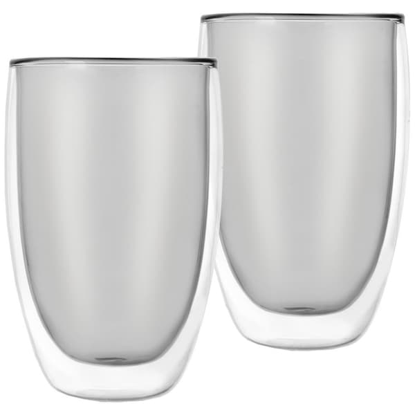 Dubbelväggiga termoglas för latte dubbel 460 ml kaffe, 2 st.