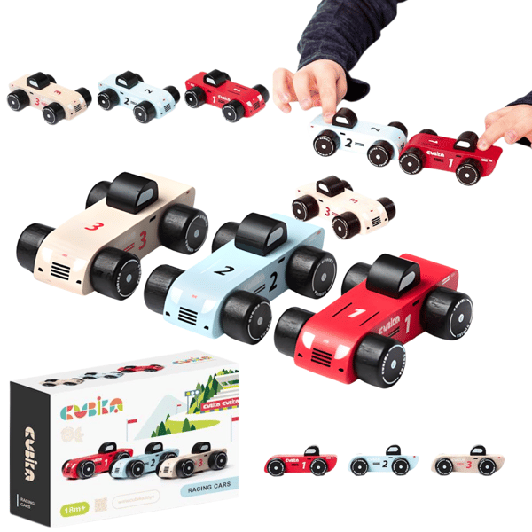 ET SÆT TRÆSPORTSBILER TIL RACING
