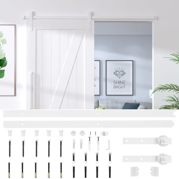 vidaXL skydedørsinstallationssystem 183 cm stål hvid