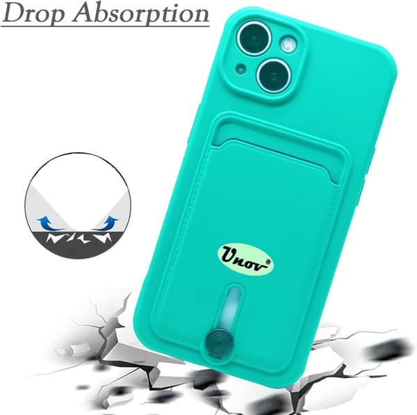 ETUI TIL APPLE IPHONE 13 MINI TURKIS SILIKONE + KORTSLUKKET