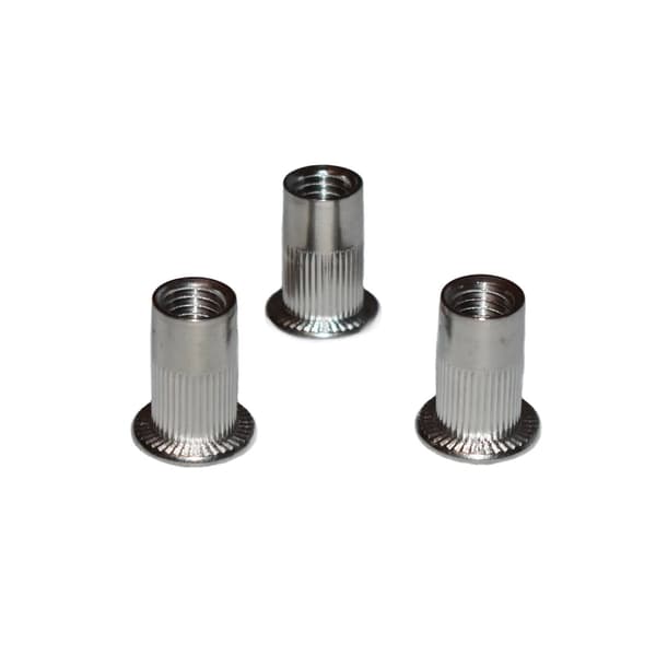 Cylindrisk nitmutter i rostfritt stål A2 M12x23. Klämområde 1-4 mm. 20 st.