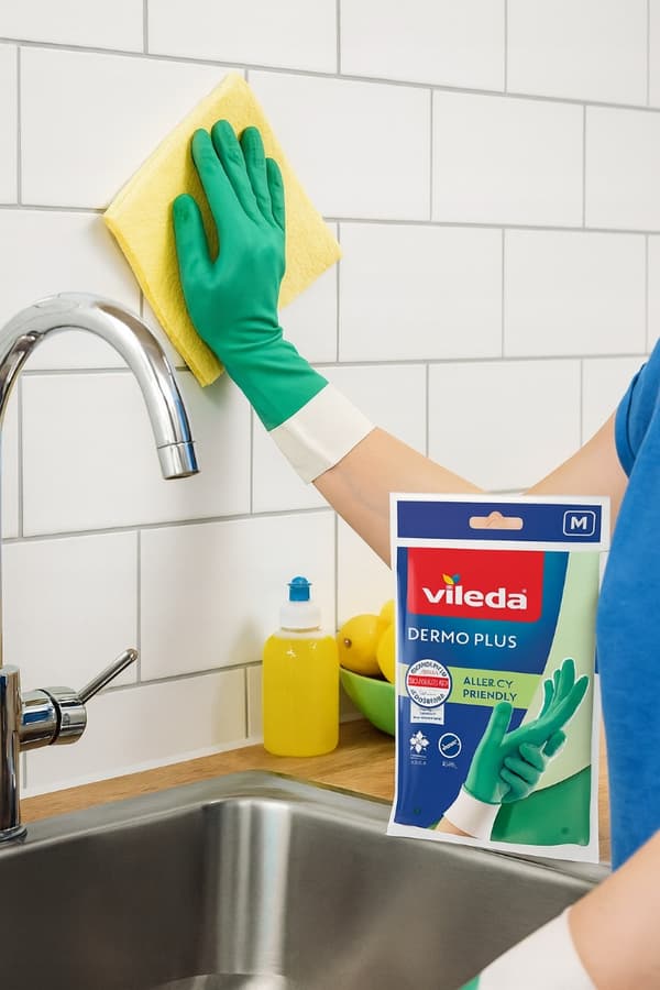 Vileda Dermo Plus hypoallergena nitrilhandskar med bomullsfoder