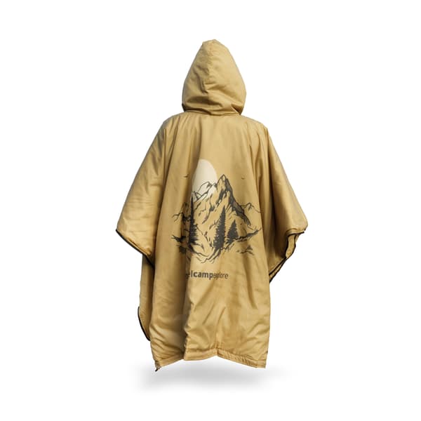 OFFLANDER camping poncho tynd med varmer champagne
