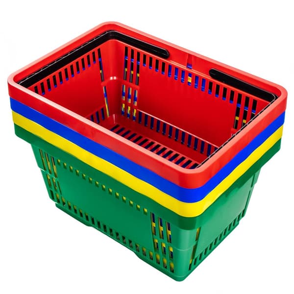 Handlekorg H-22 cm L-30 cm G-43 cm grön 10-pack