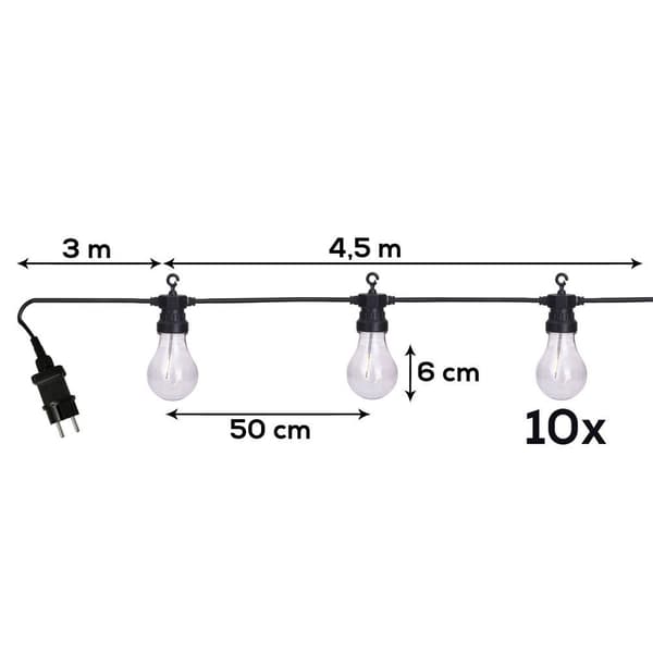 Trädgårdsgirland LED 7,5 m 10 st