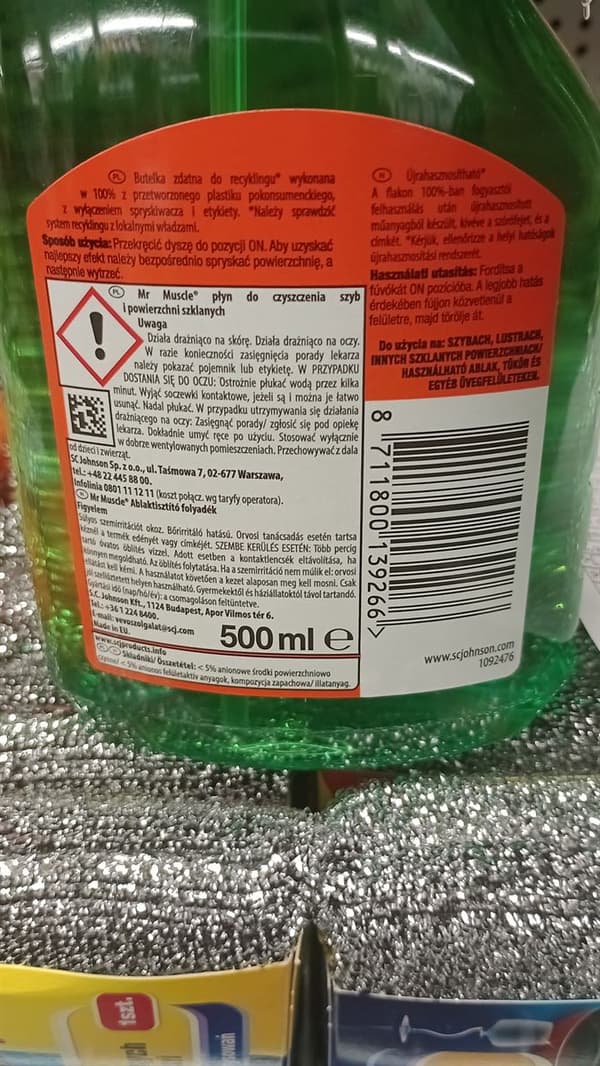 Fönsterputs med ättika Mr Muscle 500 ml