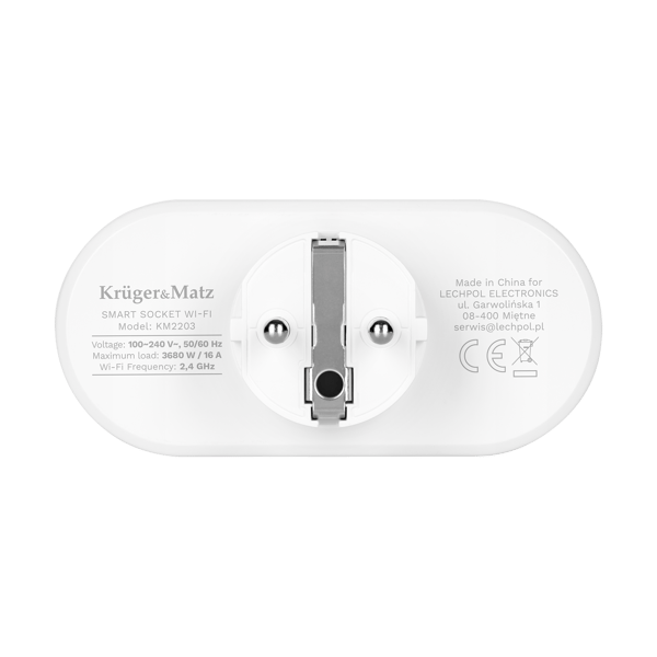 Smart dobbelt WiFi stik Kruger&Matz Connect P5 Tuya Programmer