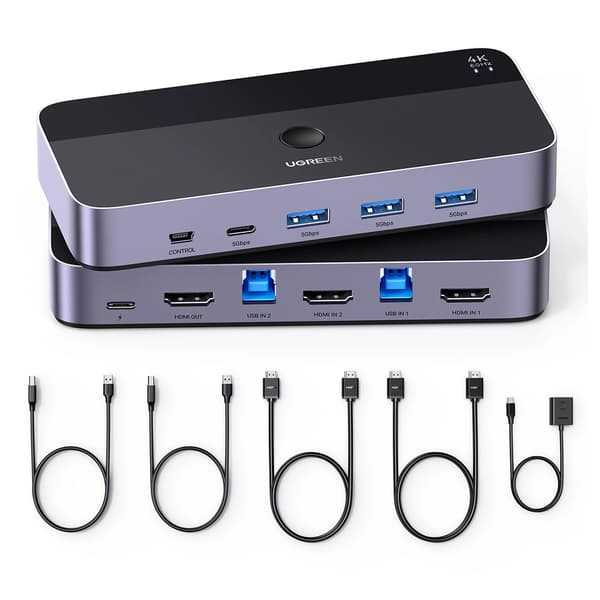 Ugreen CM664 HDMI-switch 2-i-1 KVM-switch - sort