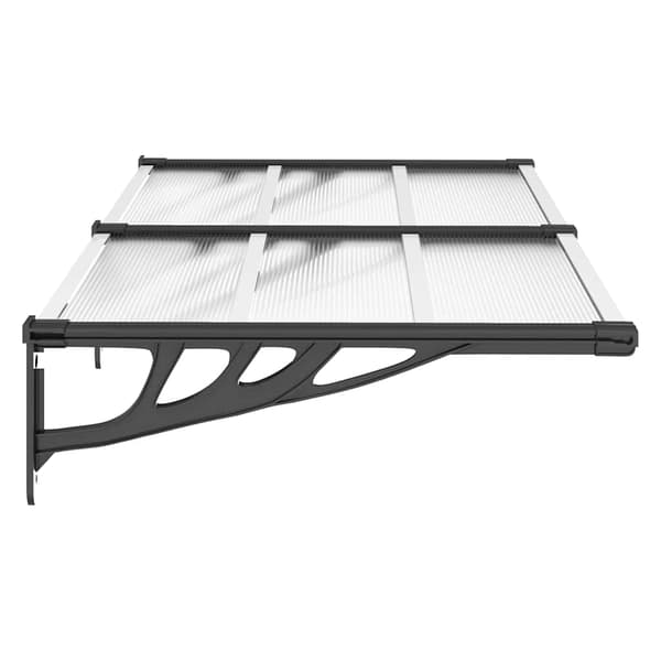 vidaXL dørmarkise sort og transparent 152,5x90 cm polycarbonat