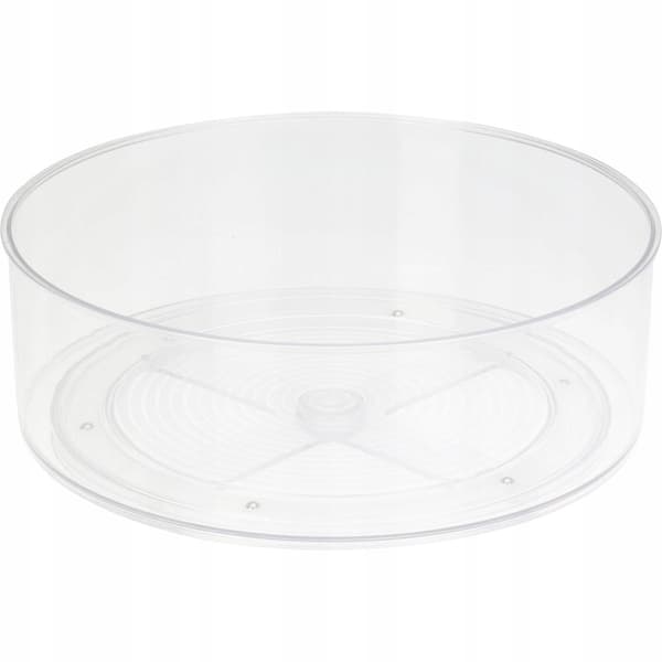 Roterande kylskåpsorganisatör, transparent, rund, plast, 23 cm, 1 st.