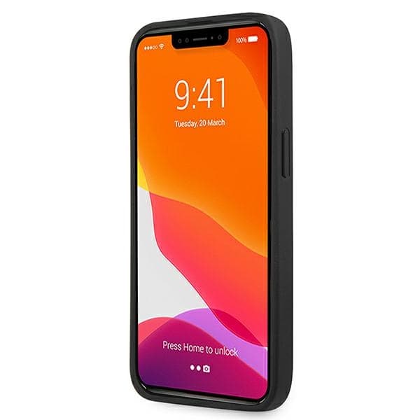 AMG AMHCP13LDOLBK iPhone 13 Pro / 136.1 sort/sort hårdt cover læder varmpræget