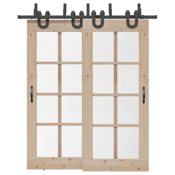 vidaXL Skjutdörrsmonteringssystem, 200 cm, Stål, Svart