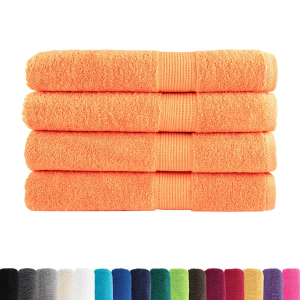 vidaXL Premiumhanddukar SOLUND 4-pack, Orange, 80x200 cm