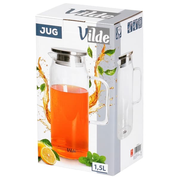 Glaskande med låg 1,5 liter