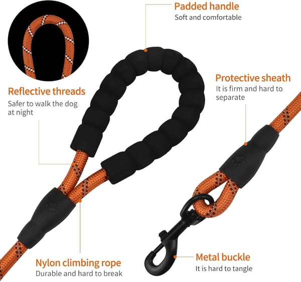 HUNDKOPPEL ORANGE STARK TJOCK REPA 150CM