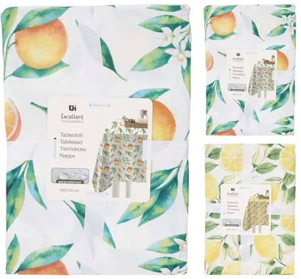 Fruktduk 180×130 cm Dekorativ polyester med linneutseende