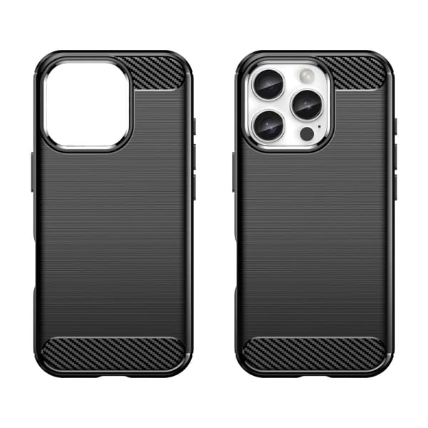 Carbon-cover til iPhone 16 Pro Max - Sort