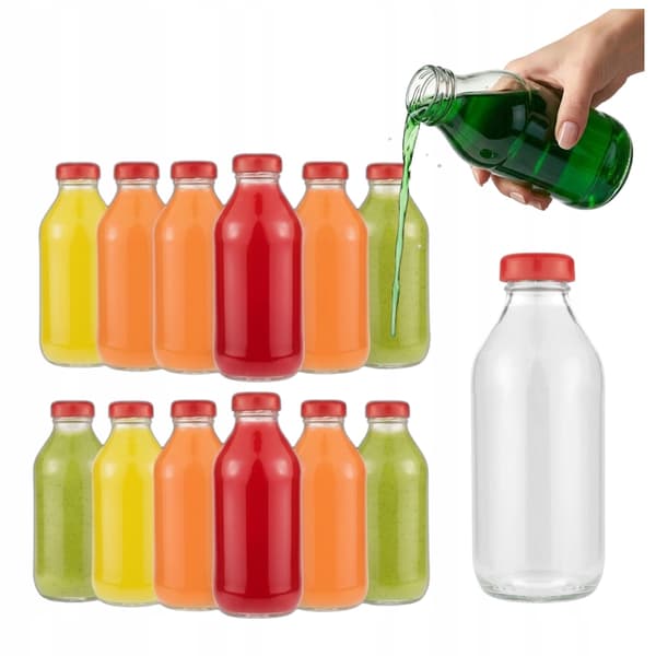 10 st juiceflaskor SOCZEK sirap 330 ml flaska glasbehållare för kök
