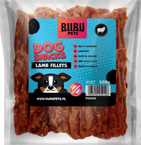 Bubu Pets | Koiran herkut 500g - Lampaanfilee 500g