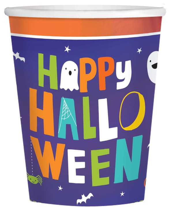 Halloween paperikupit 266ml 8 kpl