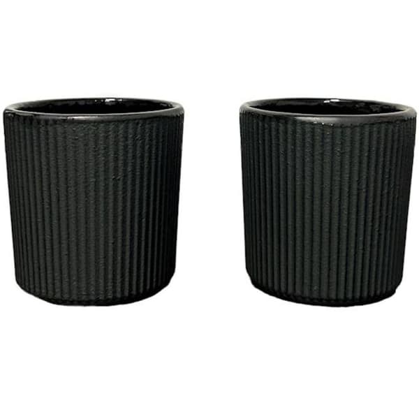 Sorte støbejernskopper, 2 stk. støbejerns urtetesæt, 100 ml