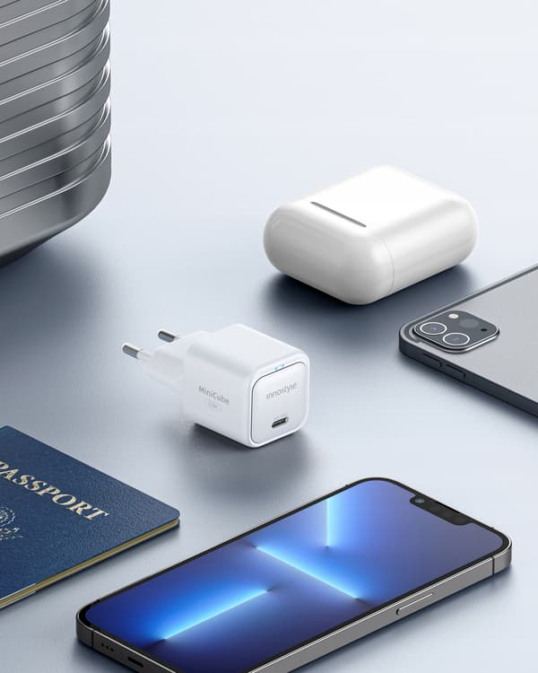 INNOSTYLE SNABBLADDARE CUBE USB-C 33W USB TYP C GAN II FÖR SAMSUNG LED