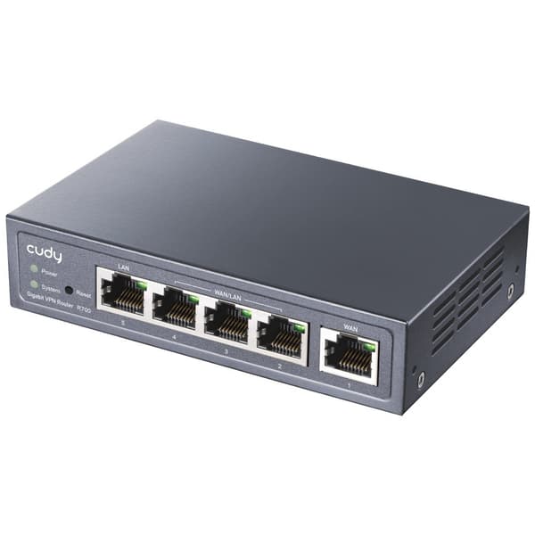 CUDY R700 router grå, Gigabit Ethernet, 4 LAN-porte