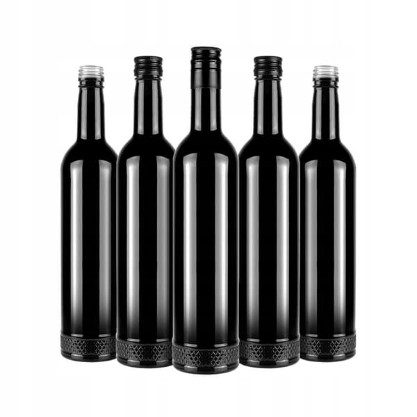 Glasflaske CRYSTAL 500ml SORT ELEGANT til alkohol Vodka Gave