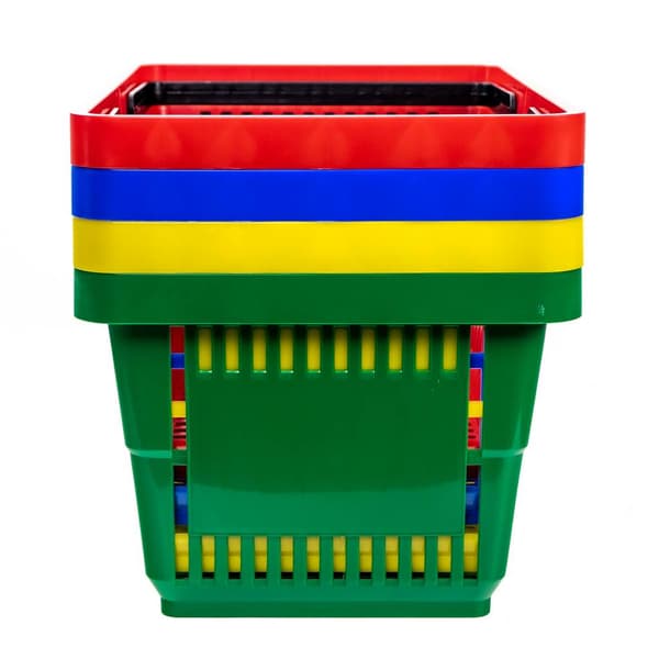Handlekorg H-22 cm L-30 cm G-43 cm grön 10-pack