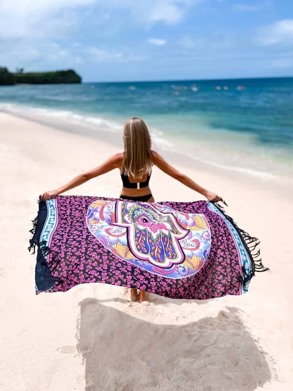 Strand pareo schal FATIMA violett