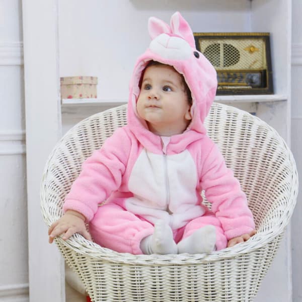Rosa kaninpyjamas 80 cm: 65-75 cm