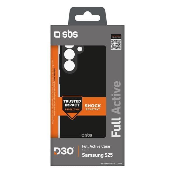 SBS D3O-cover til Samsung Galaxy S25 - Sort