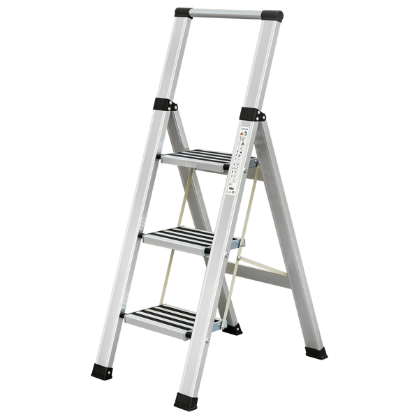 3-trins stige til hjemmet | Sammenklappelig - aluminium - ILILO FIT Safe