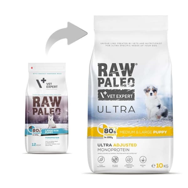 VetExpert Raw Paleo Ultra kalkon torrfoder för valpar 10 kg