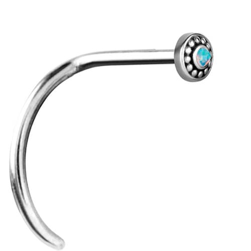 Nässtift med ljusblå opal - silver - NS-024 0.8/6.5