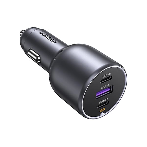 Ugreen EC705 Billaddare 130W 2x USB-C 1x USB-A - Grå