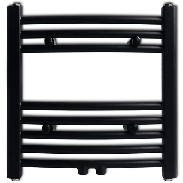 Badeværelsesradiator, buet, 480 x 480 mm, sort