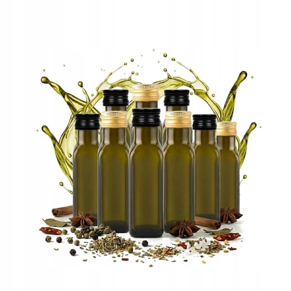 50x Marasca-flasker 100 ml oliven med drypfri låg til olie, eddike og saucedispenser