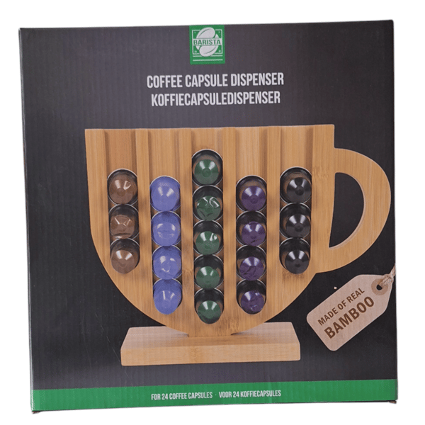BAMBUSSTATIV TIL 24 NESPRESSO KAFFEKAPSLER, 5 RÆKKER